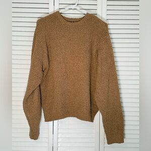 Skims Sweater Cozy Knit Women’s Crewneck Pullover Soft Brown Tan Size S/M
